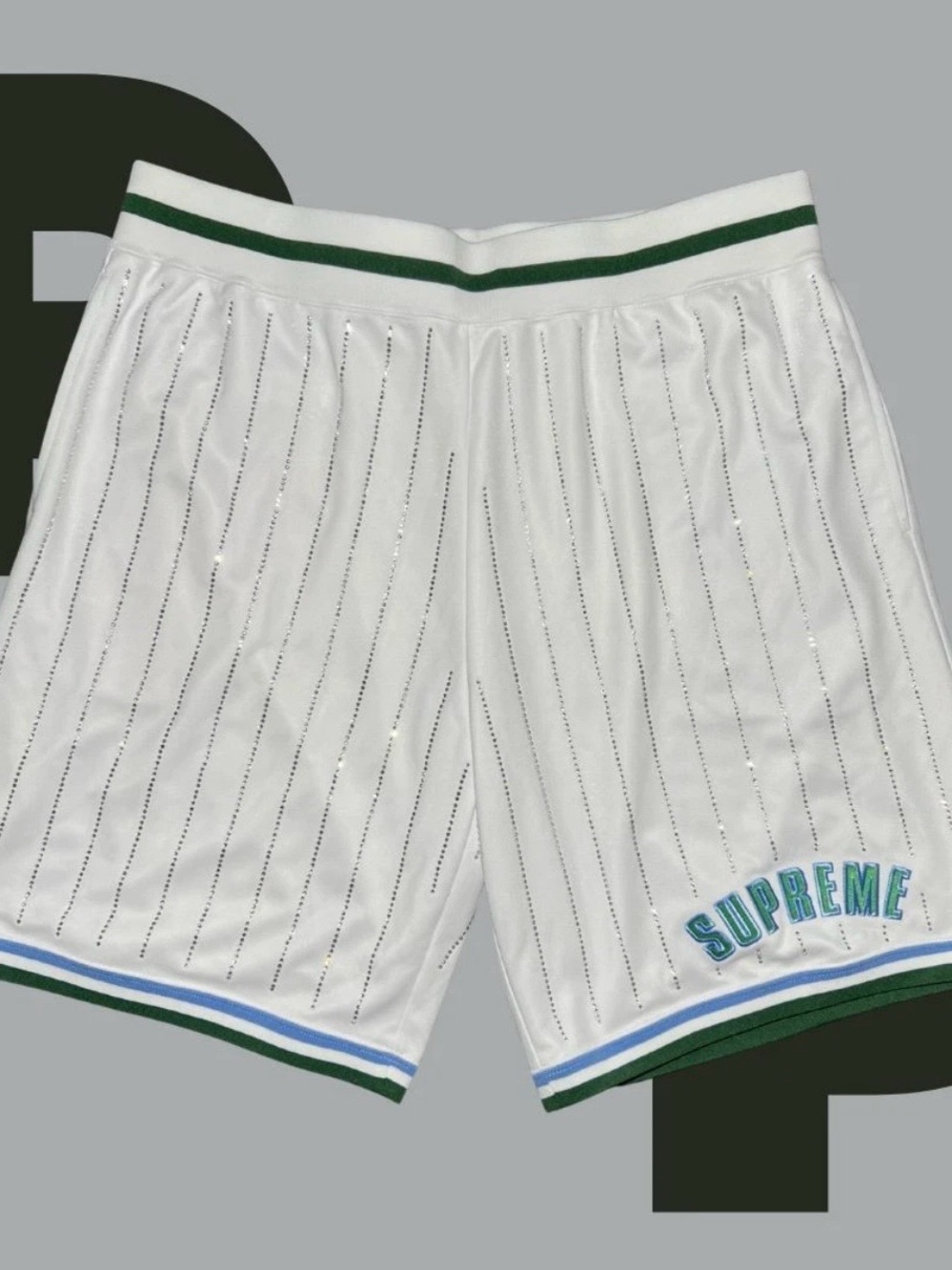Supreme Rhinestone Stripe Basketball Short (Large)